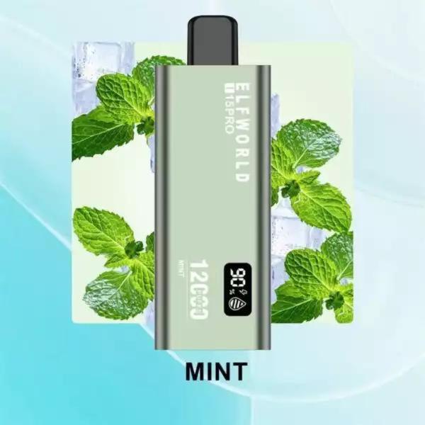 elfworld i15pro 12000 puffs disposable vape vapeandpuff mint